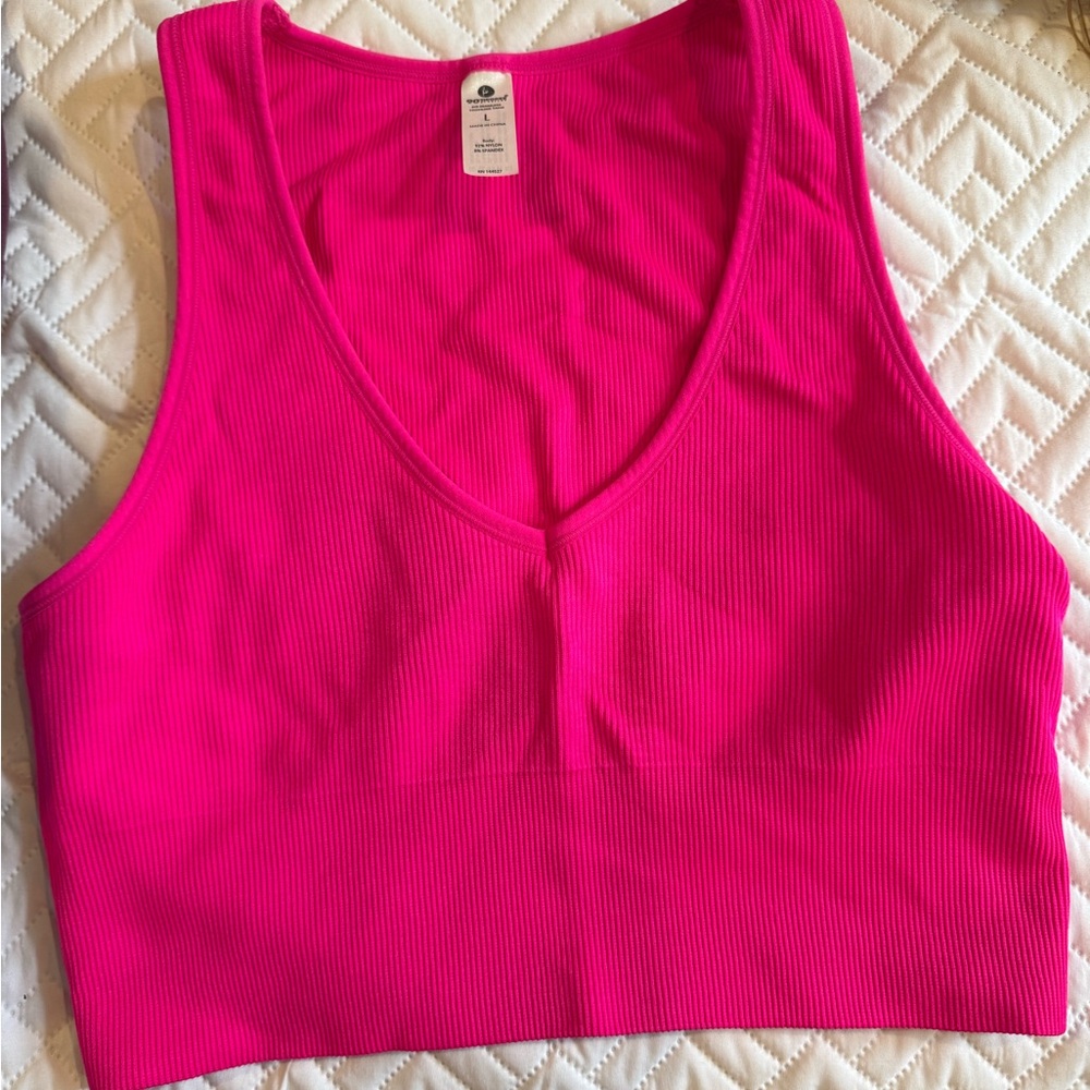 90 Degree By Reflex Hot Pink Crop Top